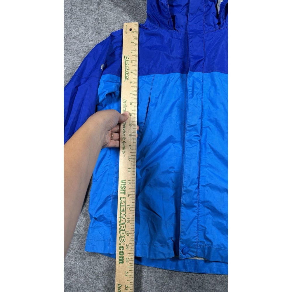 Marmot Windbreaker Jacket Boys Medium Blue Nylon Long Sleeve Hooded Full Zipper - Picture 10 of 11